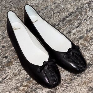 Nwob Delman Black Women's ballet flats with Bow Detail sz 8.5
